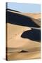 View of sand dunes in desert habitat, Khongoryn Els Sand Dunes, Southern Gobi Desert, Mongolia-David Tipling-Stretched Canvas