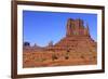 View of sandstone buttes in high desert habitat, West Mitten, Monument Valley, Navajo Tribal Park-Jurgen & Christine Sohns-Framed Photographic Print