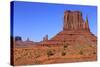 View of sandstone buttes in high desert habitat, West Mitten, Monument Valley, Navajo Tribal Park-Jurgen & Christine Sohns-Stretched Canvas
