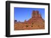 View of sandstone buttes in high desert habitat, West Mitten, Monument Valley, Navajo Tribal Park-Jurgen & Christine Sohns-Framed Photographic Print