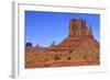 View of sandstone buttes in high desert habitat, West Mitten, Monument Valley, Navajo Tribal Park-Jurgen & Christine Sohns-Framed Photographic Print