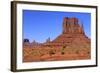 View of sandstone buttes in high desert habitat, West Mitten, Monument Valley, Navajo Tribal Park-Jurgen & Christine Sohns-Framed Photographic Print