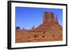 View of sandstone buttes in high desert habitat, West Mitten, Monument Valley, Navajo Tribal Park-Jurgen & Christine Sohns-Framed Photographic Print