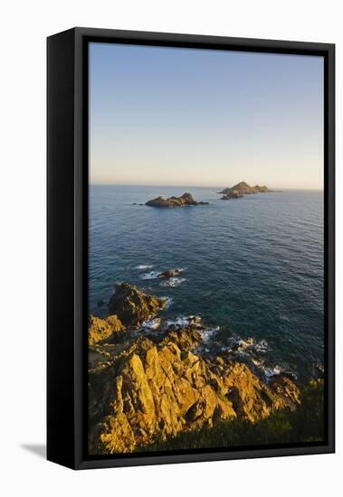 View of Sanguinaires Islands from Parata Point, Ajaccio, Corsica, France-Massimo Borchi-Framed Stretched Canvas