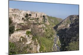 View of Sant'Agostino Convent in the Sassi Area of Matera and Ravine, Basilicata, Italy, Europe-Martin Child-Mounted Photographic Print