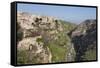 View of Sant'Agostino Convent in the Sassi Area of Matera and Ravine, Basilicata, Italy, Europe-Martin Child-Framed Stretched Canvas