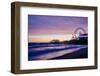 View of Santa Monica Pier at dusk, Colorado Avenue, Santa Monica, California, USA-Panoramic Images-Framed Photographic Print