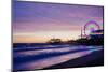 View of Santa Monica Pier at dusk, Colorado Avenue, Santa Monica, California, USA-Panoramic Images-Mounted Photographic Print