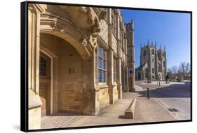 View of Saturday Market Place and King's Lynn Minster (St. Margaret's Church), Kings Lynn, Norfolk-Frank Fell-Framed Stretched Canvas