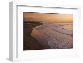 View of sea and beach at sunset, Ocean Beach, Pacific Ocean coast of San Francisco, California-Bob Gibbons-Framed Photographic Print