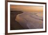 View of sea and beach at sunset, Ocean Beach, Pacific Ocean coast of San Francisco, California-Bob Gibbons-Framed Photographic Print
