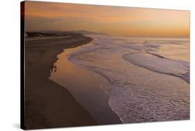 View of sea and beach at sunset, Ocean Beach, Pacific Ocean coast of San Francisco, California-Bob Gibbons-Stretched Canvas