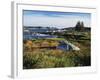 View of Sea with Coastline, Nova Scotia, Canada-Greg Probst-Framed Photographic Print