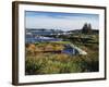 View of Sea with Coastline, Nova Scotia, Canada-Greg Probst-Framed Photographic Print