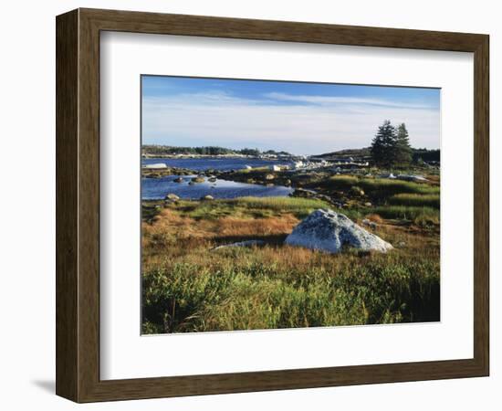 View of Sea with Coastline, Nova Scotia, Canada-Greg Probst-Framed Photographic Print