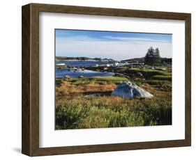 View of Sea with Coastline, Nova Scotia, Canada-Greg Probst-Framed Photographic Print