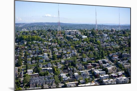 View of Seattle and Radio Towers from Space Needle-Nosnibor137-Mounted Photographic Print