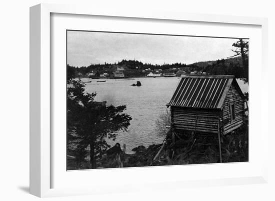 View of Seldovia, Alaska from across water Photograph - Seldovia, AK-Lantern Press-Framed Art Print