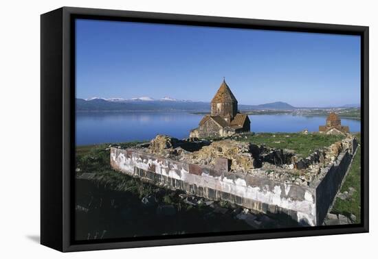 View of Sevanavank Monastic Complex with Surb Arakelots Church-null-Framed Stretched Canvas