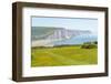 View of Seven Sisters Chalk Cliffs and Coastguard Cottages at Cuckmere Haven-Frank Fell-Framed Photographic Print