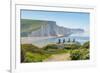 View of Seven Sisters Chalk Cliffs and Coastguard Cottages at Cuckmere Haven-Frank Fell-Framed Photographic Print