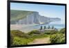 View of Seven Sisters Chalk Cliffs and Coastguard Cottages at Cuckmere Haven-Frank Fell-Framed Photographic Print