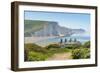 View of Seven Sisters Chalk Cliffs and Coastguard Cottages at Cuckmere Haven-Frank Fell-Framed Photographic Print