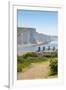 View of Seven Sisters Chalk Cliffs and Coastguard Cottages at Cuckmere Haven-Frank Fell-Framed Photographic Print