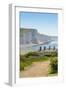 View of Seven Sisters Chalk Cliffs and Coastguard Cottages at Cuckmere Haven-Frank Fell-Framed Photographic Print