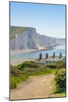 View of Seven Sisters Chalk Cliffs and Coastguard Cottages at Cuckmere Haven-Frank Fell-Mounted Photographic Print