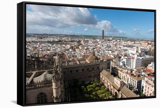 View of Seville from Giralda Bell Tower, Seville, Andalucia, Spain-Carlo Morucchio-Framed Stretched Canvas