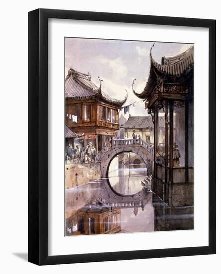 View of Shanghai, China, C1860-Jean Henri Zuber-Framed Giclee Print