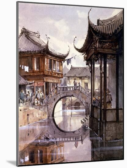 View of Shanghai, China, C1860-Jean Henri Zuber-Mounted Giclee Print