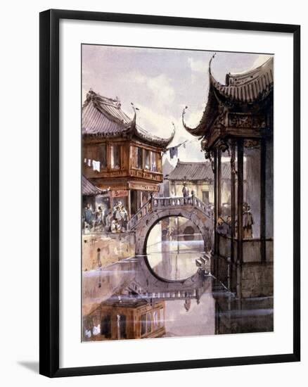 View of Shanghai, China, C1860-Jean Henri Zuber-Framed Giclee Print