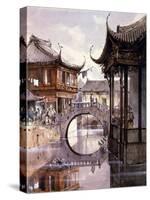 View of Shanghai, China, C1860-Jean Henri Zuber-Stretched Canvas