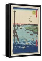 View of Shiba Coast, February 1856-Utagawa Hiroshige-Framed Stretched Canvas