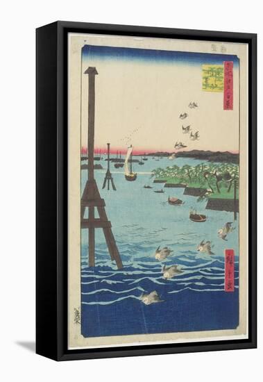 View of Shiba Coast, February 1856-Utagawa Hiroshige-Framed Stretched Canvas