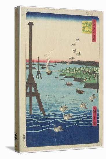View of Shiba Coast, February 1856-Utagawa Hiroshige-Stretched Canvas