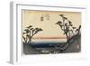 View of Shiomi Slope, Shirasuga, C. 1833-Utagawa Hiroshige-Framed Giclee Print