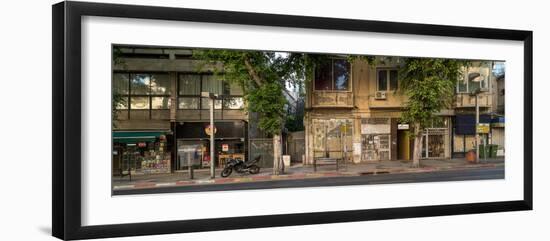 View of shops on the street, Allenby Street, Tel Aviv, Israel-null-Framed Photographic Print