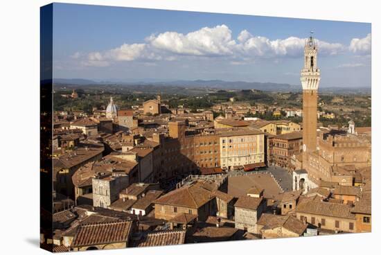 View of Siena Palazzo Publico and Piazza Del Campo, Siena, Tuscany, Italy, Europe-Simon Montgomery-Stretched Canvas