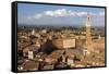 View of Siena Palazzo Publico and Piazza Del Campo, Siena, Tuscany, Italy, Europe-Simon Montgomery-Framed Stretched Canvas