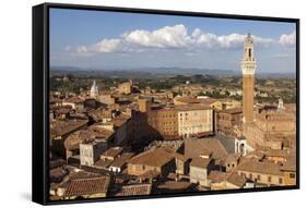 View of Siena Palazzo Publico and Piazza Del Campo, Siena, Tuscany, Italy, Europe-Simon Montgomery-Framed Stretched Canvas