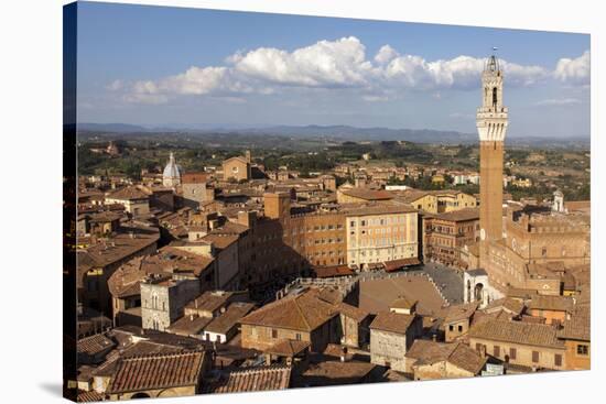 View of Siena Palazzo Publico and Piazza Del Campo, Siena, Tuscany, Italy, Europe-Simon Montgomery-Stretched Canvas