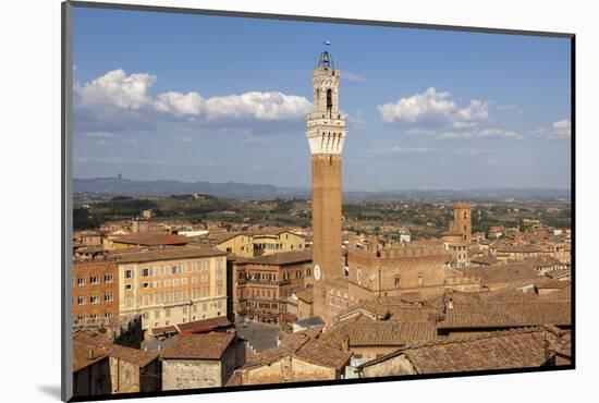 View of Siena Palazzo Publico and Piazza Del Campo, Siena, Tuscany, Italy, Europe-Simon Montgomery-Mounted Photographic Print