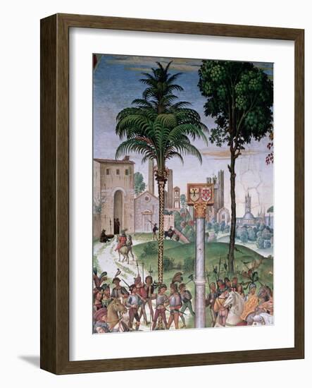 View of Siena with the Cathedral and Porta Camollia-Bernardino di Betto Pinturicchio-Framed Giclee Print