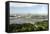 View of Singapore from Carlsberg Tower in Sentosa, Singapore, Southeast Asia, Asia-Balan Madhavan-Framed Stretched Canvas