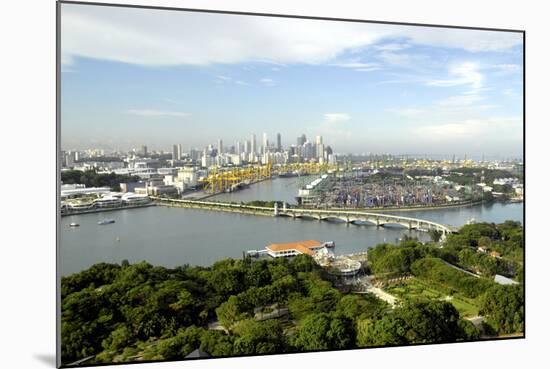 View of Singapore from Carlsberg Tower in Sentosa, Singapore, Southeast Asia, Asia-Balan Madhavan-Mounted Photographic Print