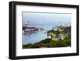 View of Singapore from Carlsberg Tower in Sentosa, Singapore, Southeast Asia, Asia-Balan Madhavan-Framed Photographic Print