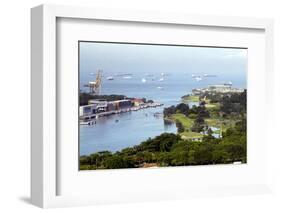 View of Singapore from Carlsberg Tower in Sentosa, Singapore, Southeast Asia, Asia-Balan Madhavan-Framed Photographic Print